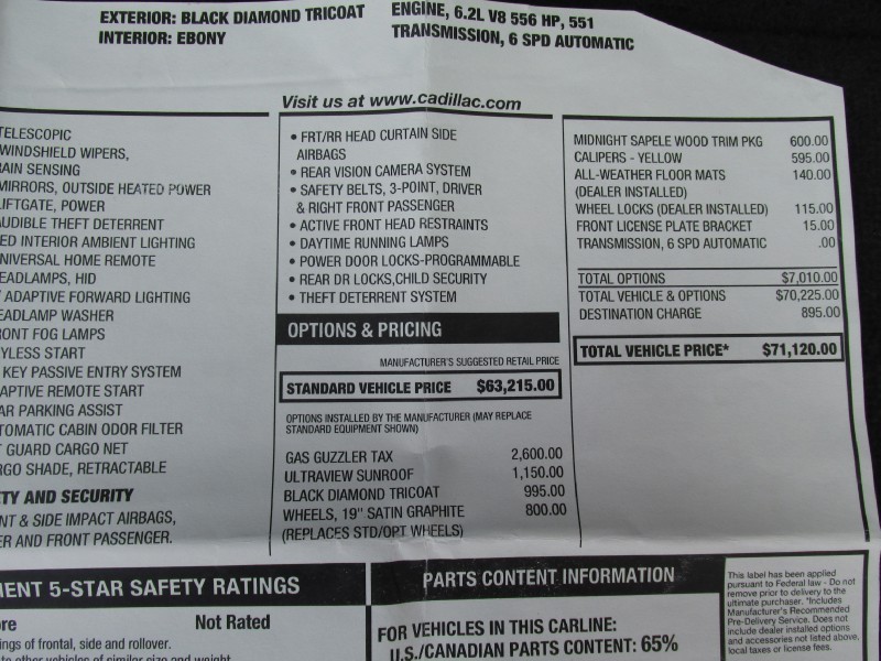 2013 Cadillac CTS-V Wagon in Black Diamond Tricoat