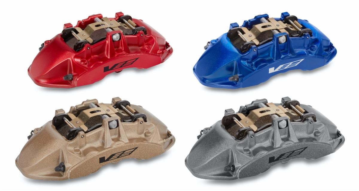 2022 Cadillac CT4-V and CT5-V Blackwing Brembo Brake Calipers in four colors