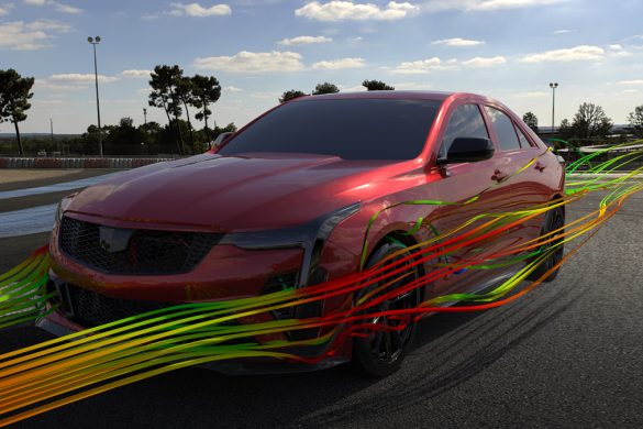 2022 CT4-V Blackwing airflow is controlled through the front grille and over front dive planes.