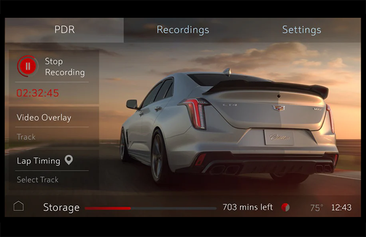 2022 Cadillac CT4-V and CT5-V Blackwing Performance Data and Video Recorder